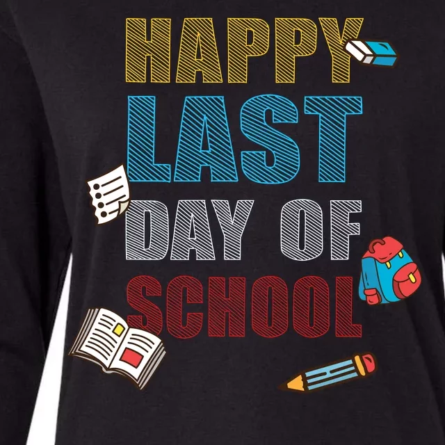 Happy Last Day Of School Supplies Womens Cotton Relaxed Long Sleeve T-Shirt