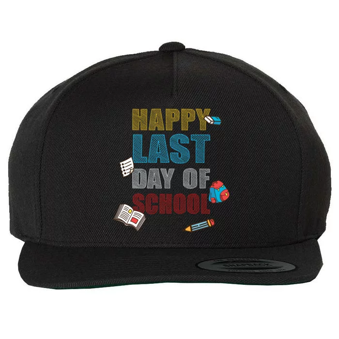 Happy Last Day Of School Supplies Wool Snapback Cap