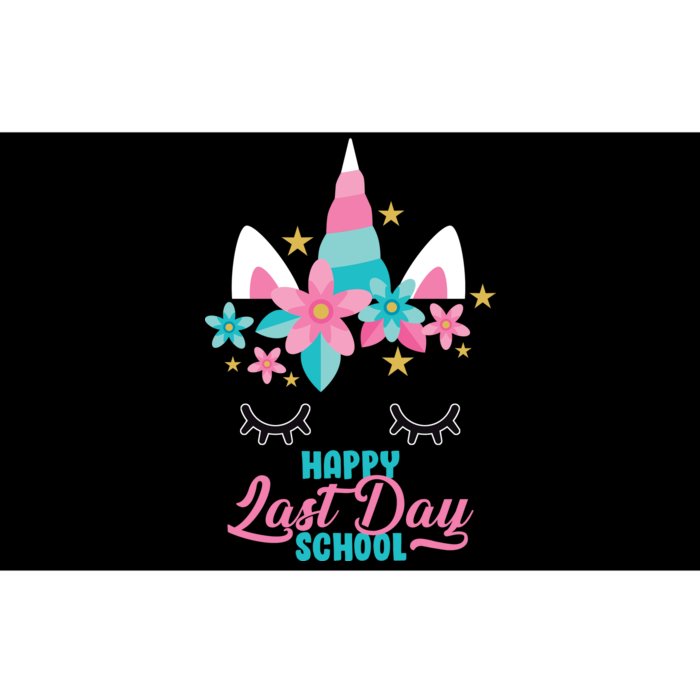 Happy Last Day Of School Unicorn Face Bumper Sticker