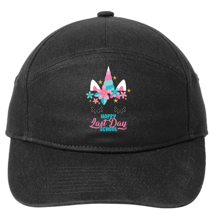 Happy Last Day Of School Unicorn Face 7-Panel Snapback Hat