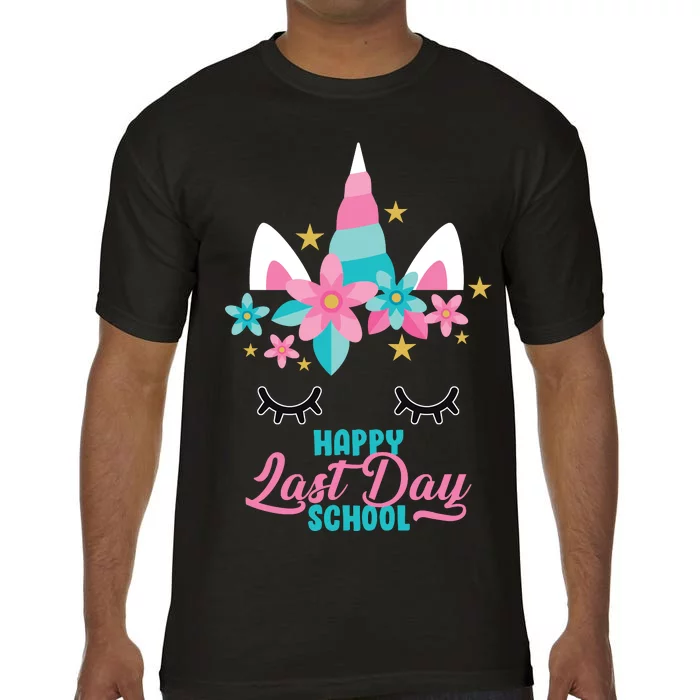 Happy Last Day Of School Unicorn Face Comfort Colors T-Shirt