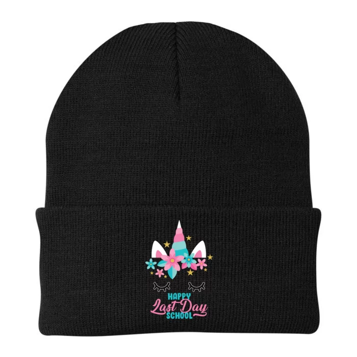 Happy Last Day Of School Unicorn Face Knit Cap Winter Beanie