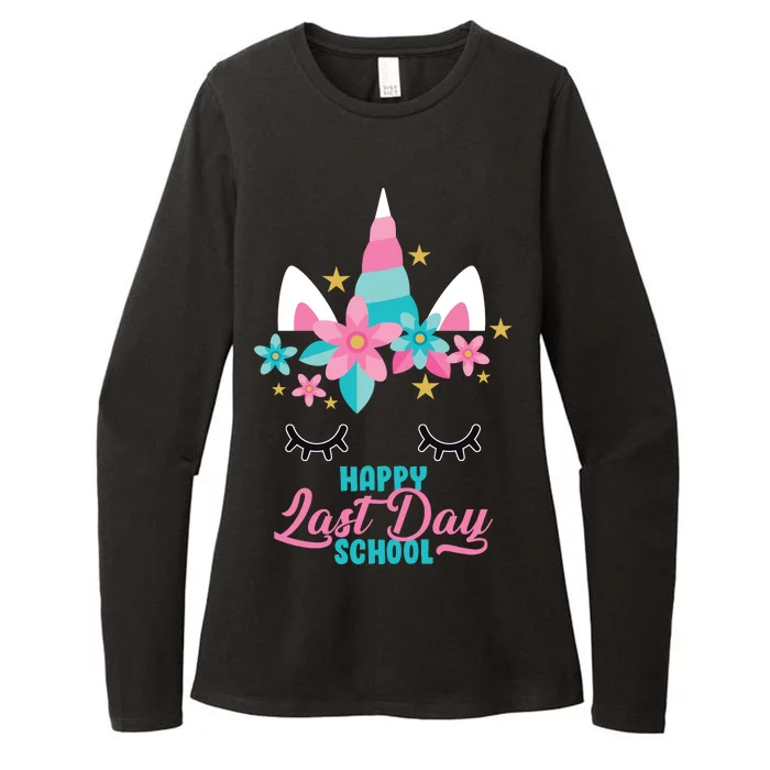 Happy Last Day Of School Unicorn Face Womens CVC Long Sleeve Shirt