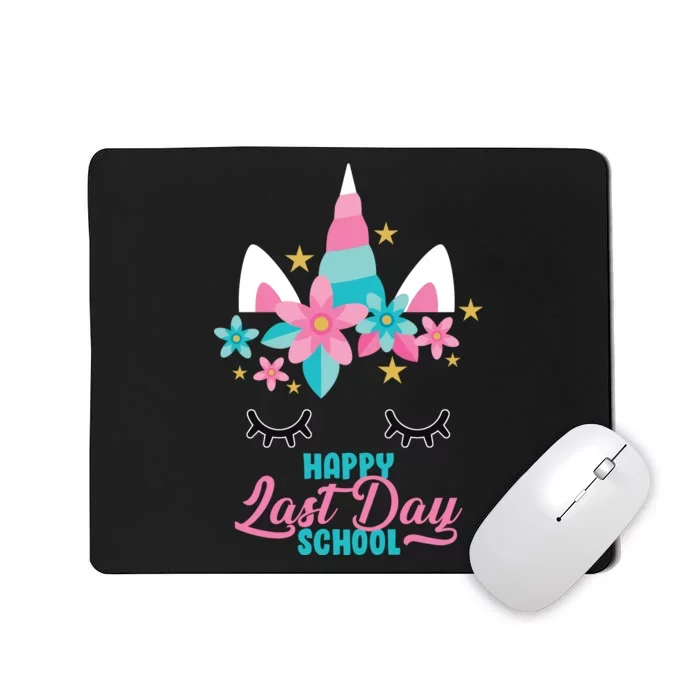 Happy Last Day Of School Unicorn Face Mousepad