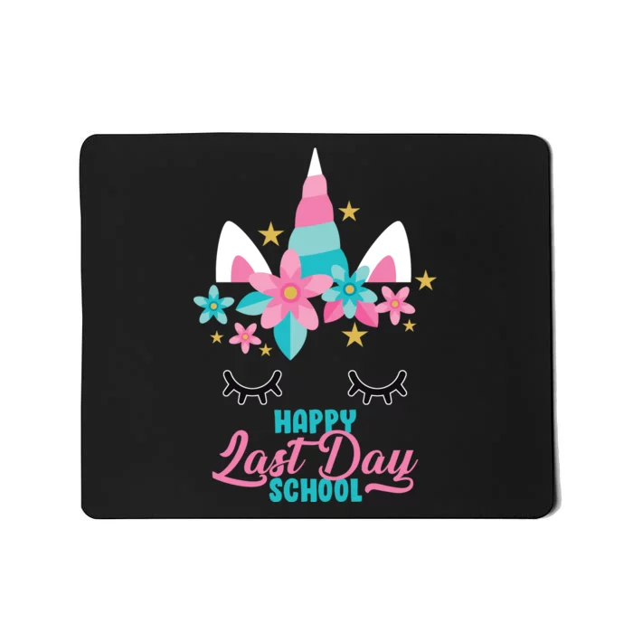 Happy Last Day Of School Unicorn Face Mousepad