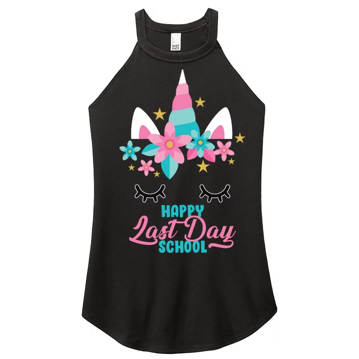 Happy Last Day Of School Unicorn Face Women’s Perfect Tri Rocker Tank