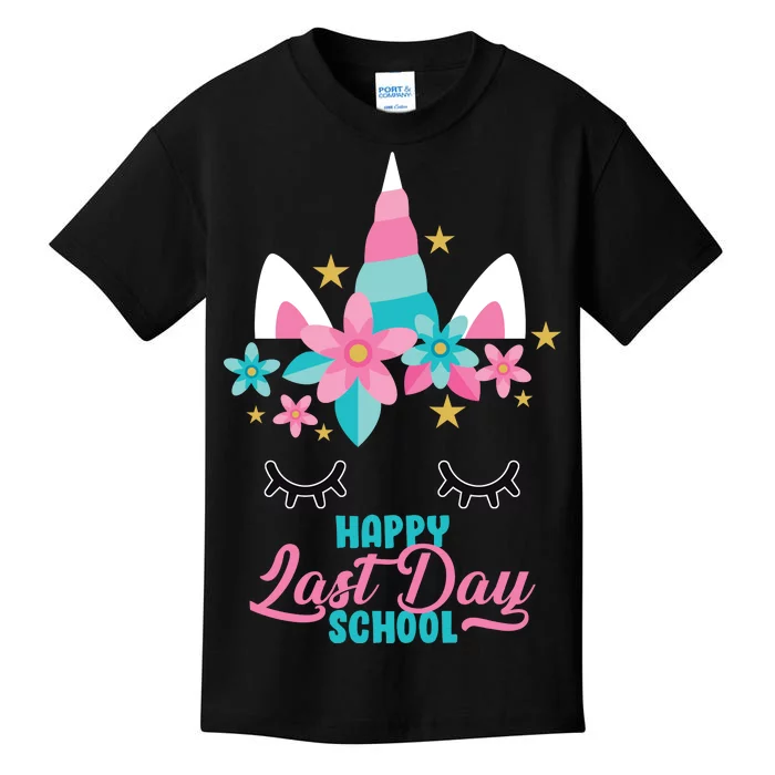 Happy Last Day Of School Unicorn Face Kids T-Shirt