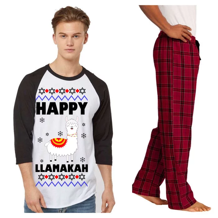 Happy Llamakah Llama Hanukkah Raglan Sleeve Pajama Set