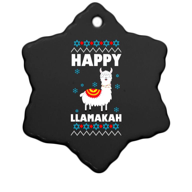Happy Llamakah Llama Hanukkah Christmas Ornament