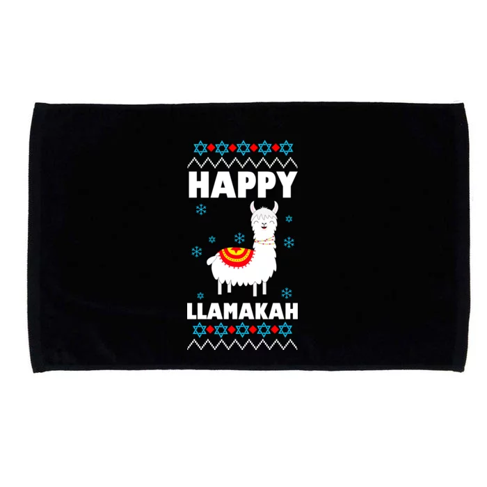 Happy Llamakah Llama Hanukkah Microfiber Hand Towel