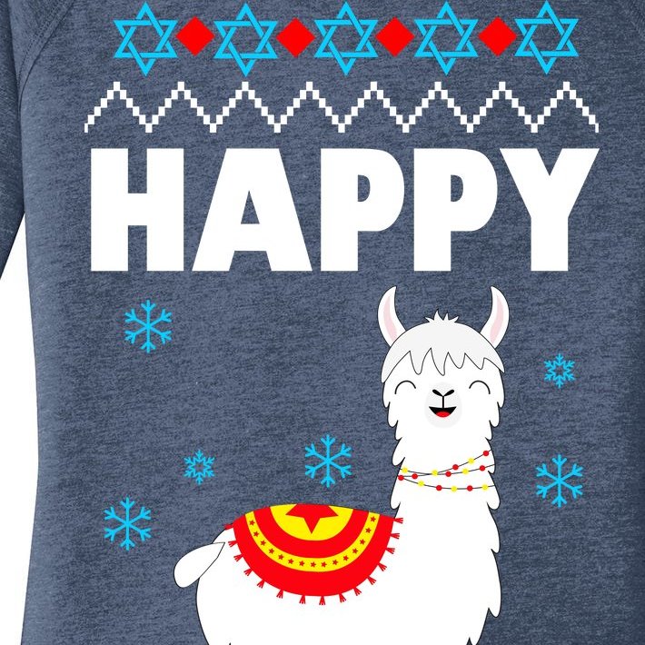 Happy Llamakah Llama Hanukkah Women’s Perfect Tri Tunic Long Sleeve Shirt