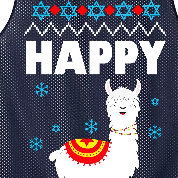 Happy Llamakah Llama Hanukkah Mesh Reversible Basketball Jersey Tank