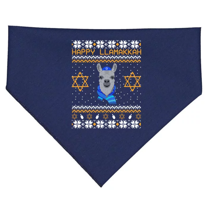 Happy Llamakah Ugly Hanukkah USA-Made Doggie Bandana