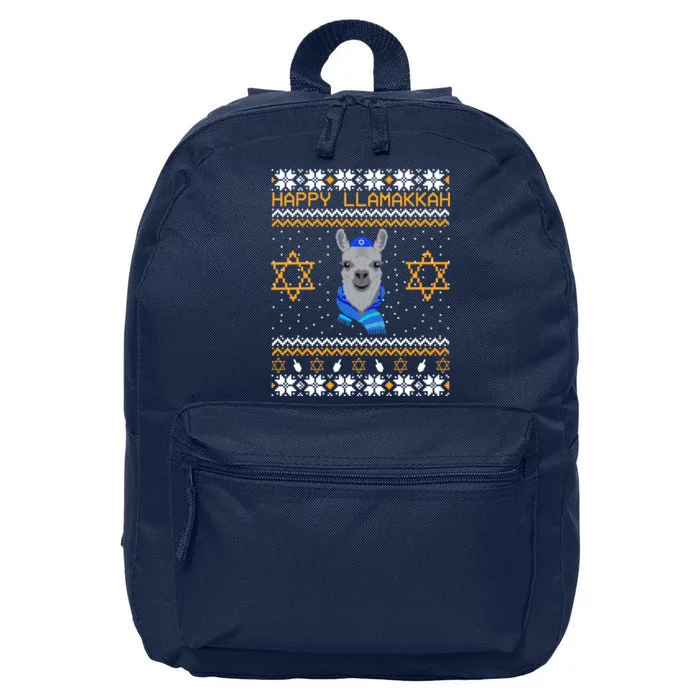 Happy Llamakah Ugly Hanukkah 16 in Basic Backpack