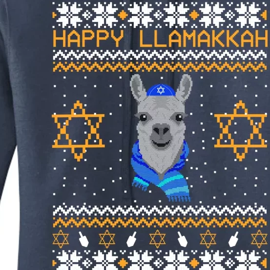 Happy Llamakah Ugly Hanukkah Women's Pullover Hoodie