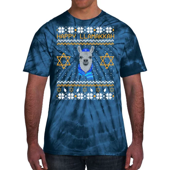 Happy Llamakah Ugly Hanukkah Tie-Dye T-Shirt