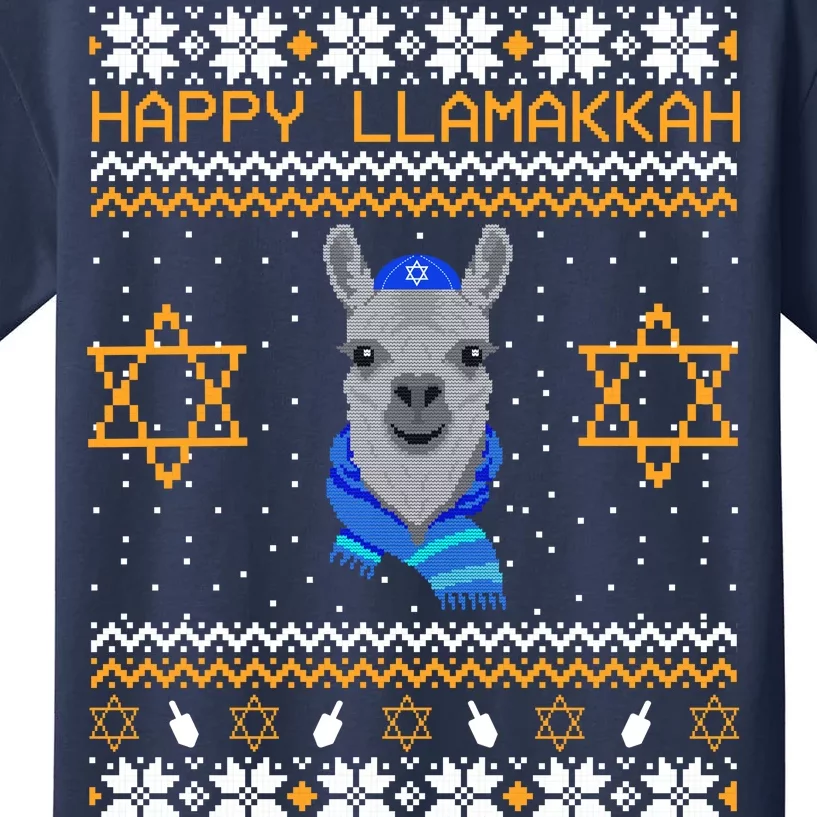 Happy Llamakah Ugly Hanukkah Kids T-Shirt