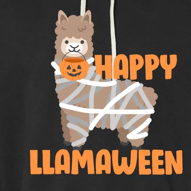 Happy Llamaween Llama Halloween Garment-Dyed Fleece Hoodie