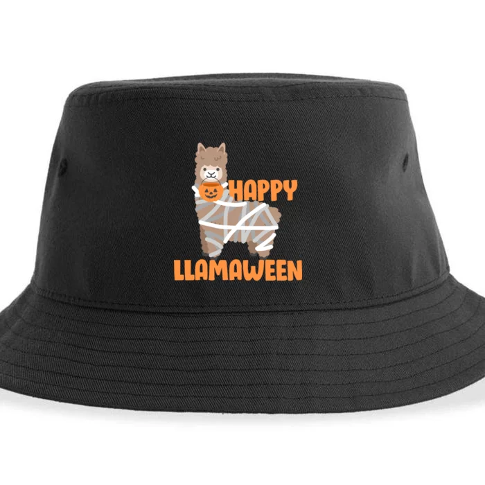 Happy Llamaween Llama Halloween Sustainable Bucket Hat