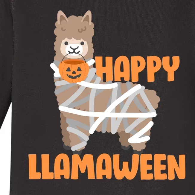 Happy Llamaween Llama Halloween Baby Long Sleeve Bodysuit