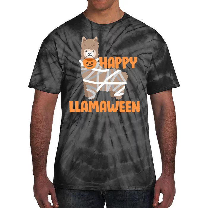 Happy Llamaween Llama Halloween Tie-Dye T-Shirt