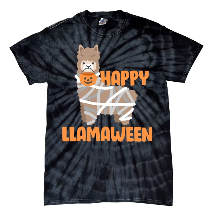 Happy Llamaween Llama Halloween Tie-Dye T-Shirt