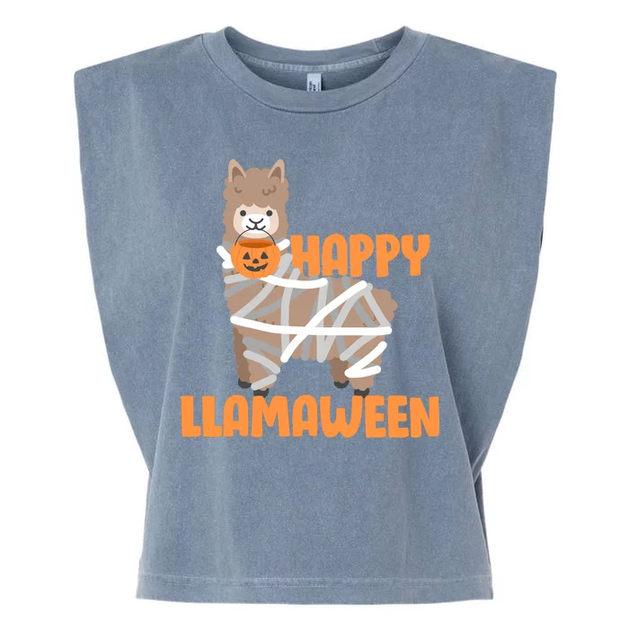 Happy Llamaween Llama Halloween Garment-Dyed Women's Muscle Tee