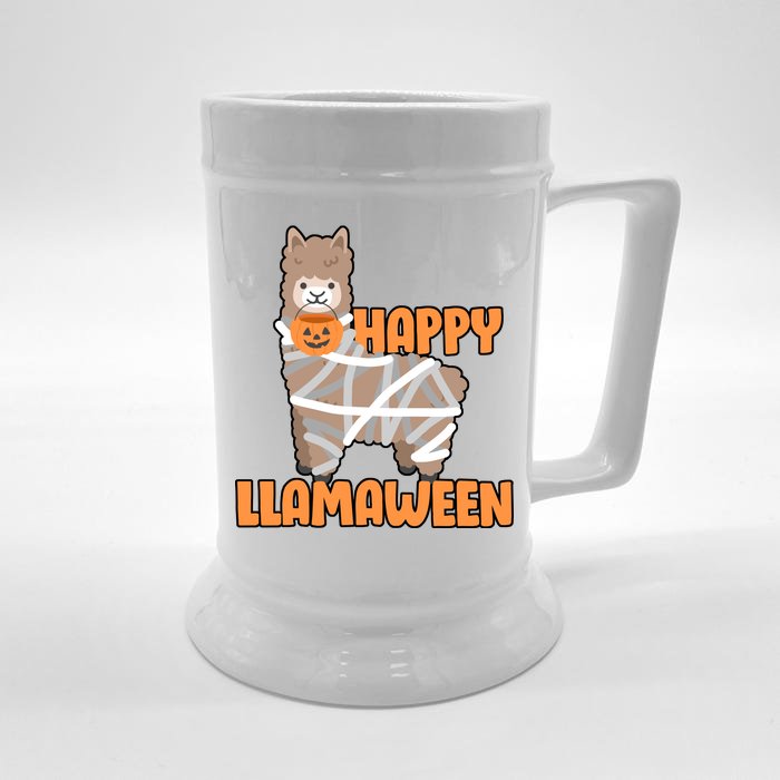 Happy Llamaween Llama Halloween Front & Back Beer Stein