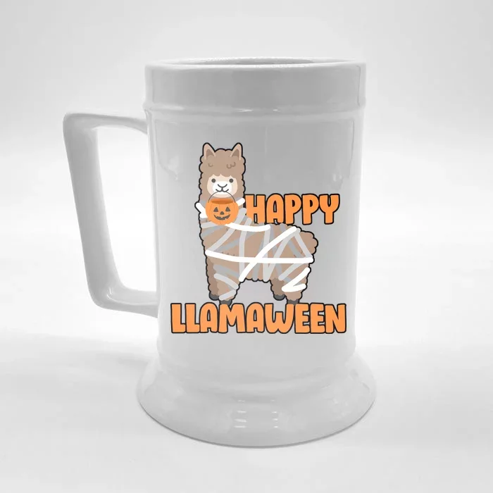 Happy Llamaween Llama Halloween Front & Back Beer Stein