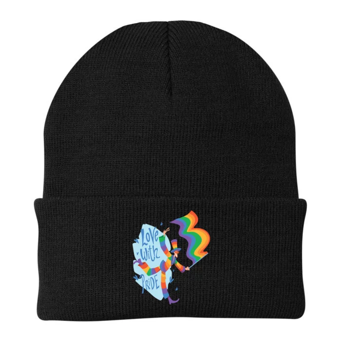 Happy Love With Pride Knit Cap Winter Beanie