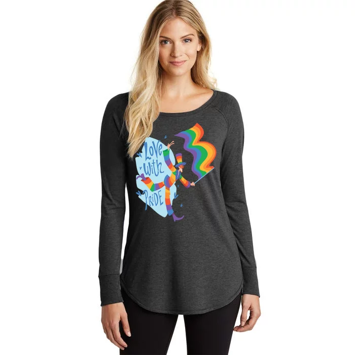 Happy Love With Pride Women's Perfect Tri Tunic Long Sleeve Shirt