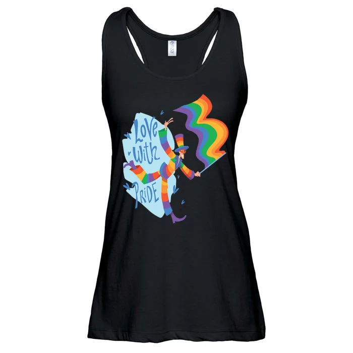 Happy Love With Pride Ladies Essential Flowy Tank