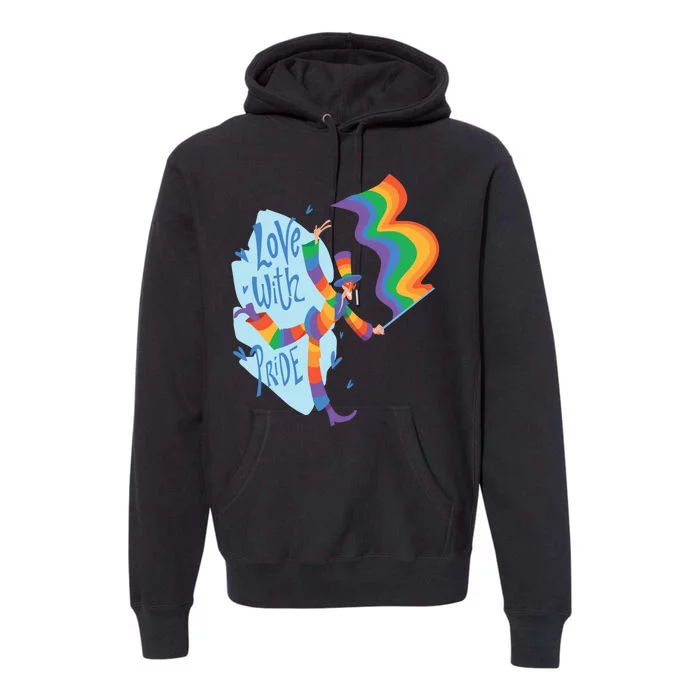 Happy Love With Pride Premium Hoodie