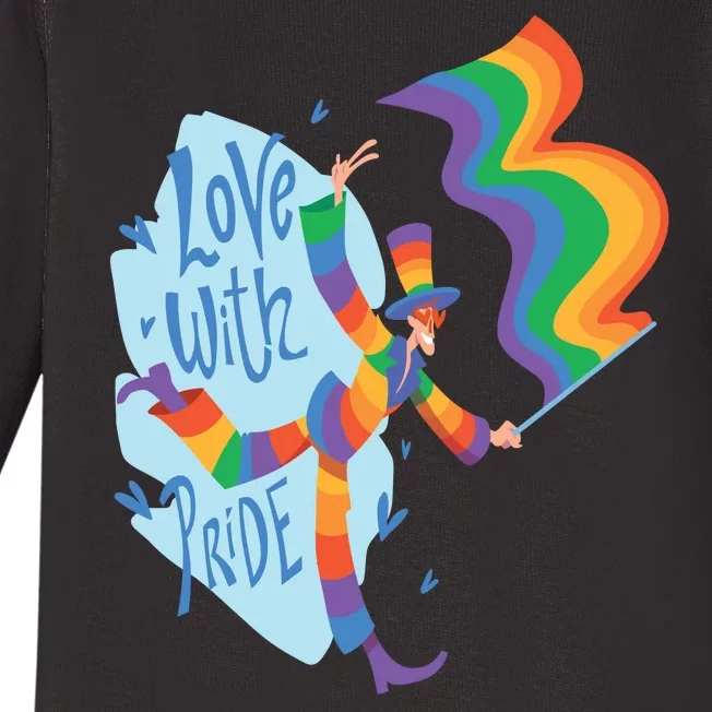 Happy Love With Pride Baby Long Sleeve Bodysuit