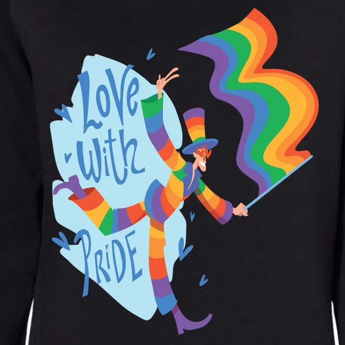 Happy Love With Pride Womens California Wash Sweatshirt