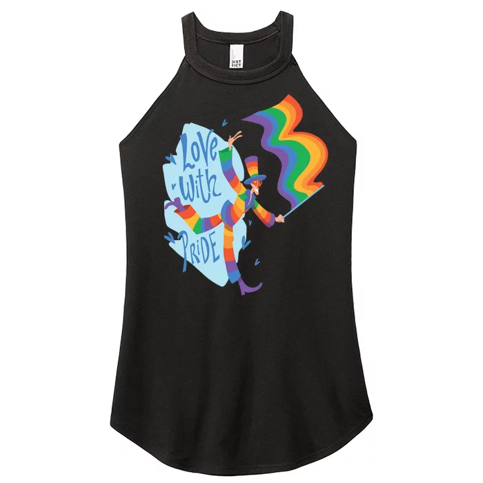 Happy Love With Pride Women’s Perfect Tri Rocker Tank