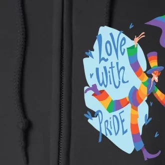 Happy Love With Pride Full Zip Hoodie