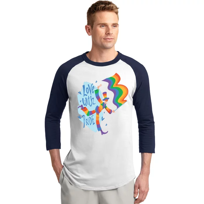 Happy Love With Pride Baseball Sleeve Shirt