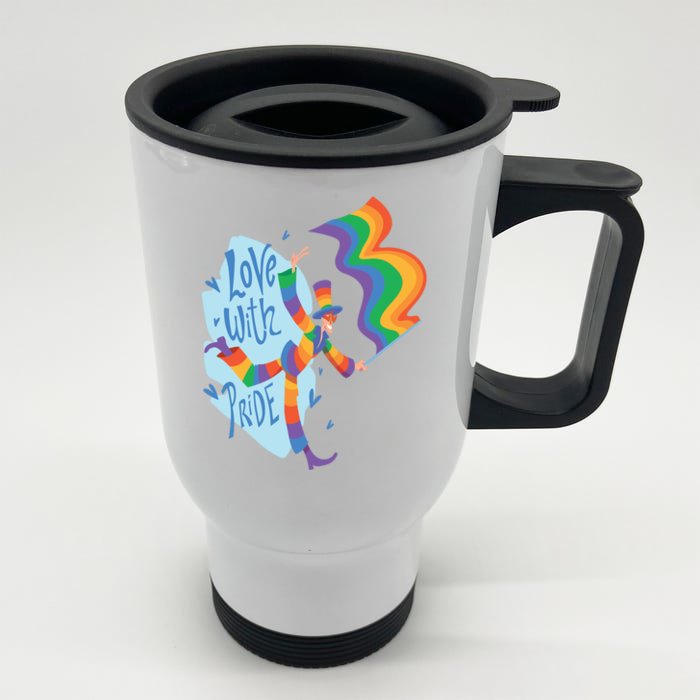 Happy Love With Pride Front & Back Stainless Steel Travel Mug