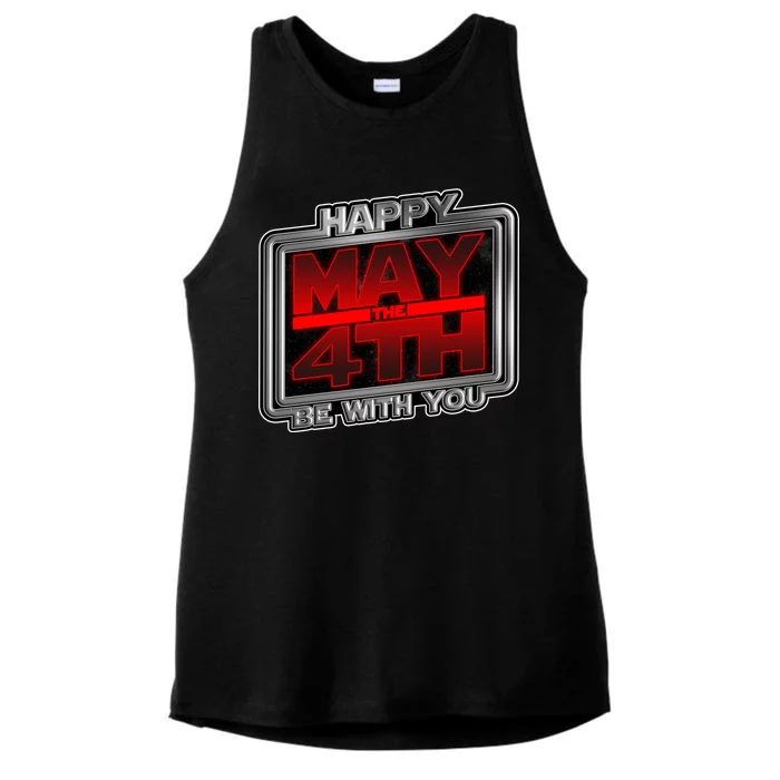 Happy May the 4th Be With You Ladies Tri-Blend Wicking Tank