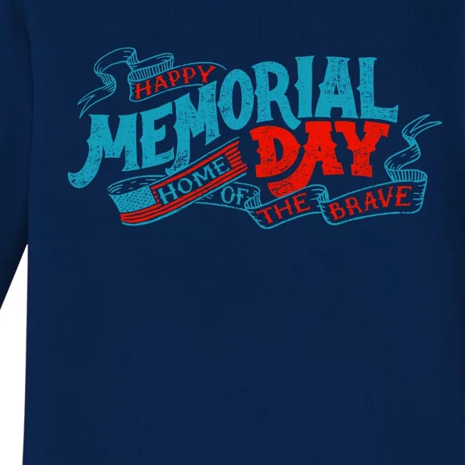 Happy Memorial Day Baby Long Sleeve Bodysuit