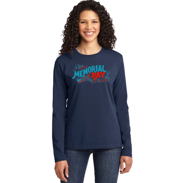 Happy Memorial Day Ladies Long Sleeve Shirt