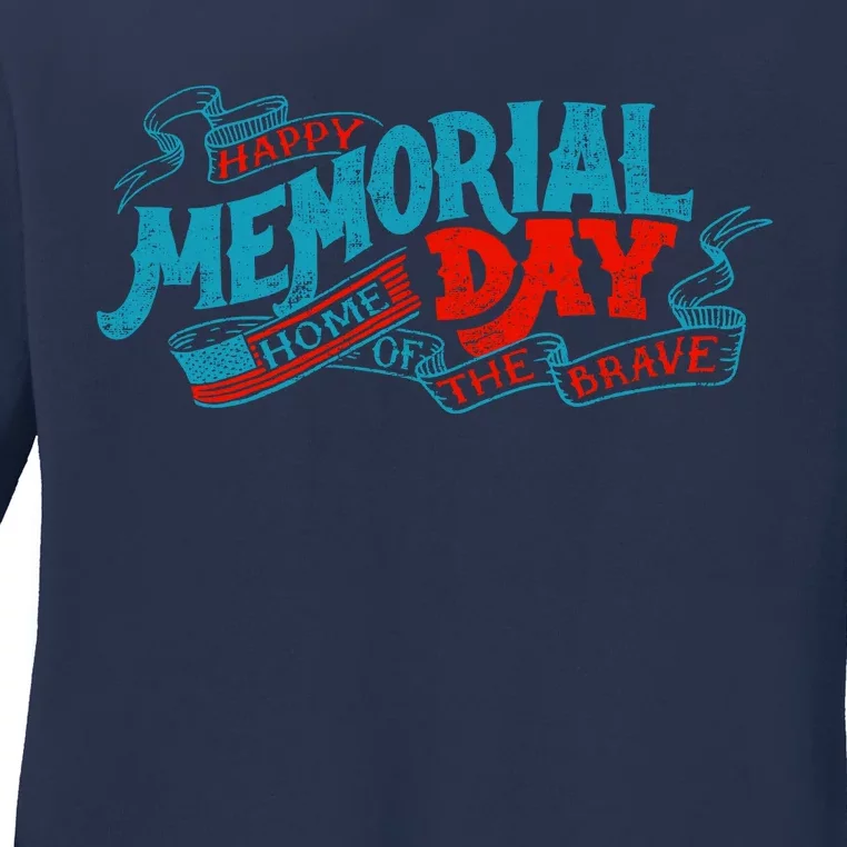 Happy Memorial Day Ladies Long Sleeve Shirt