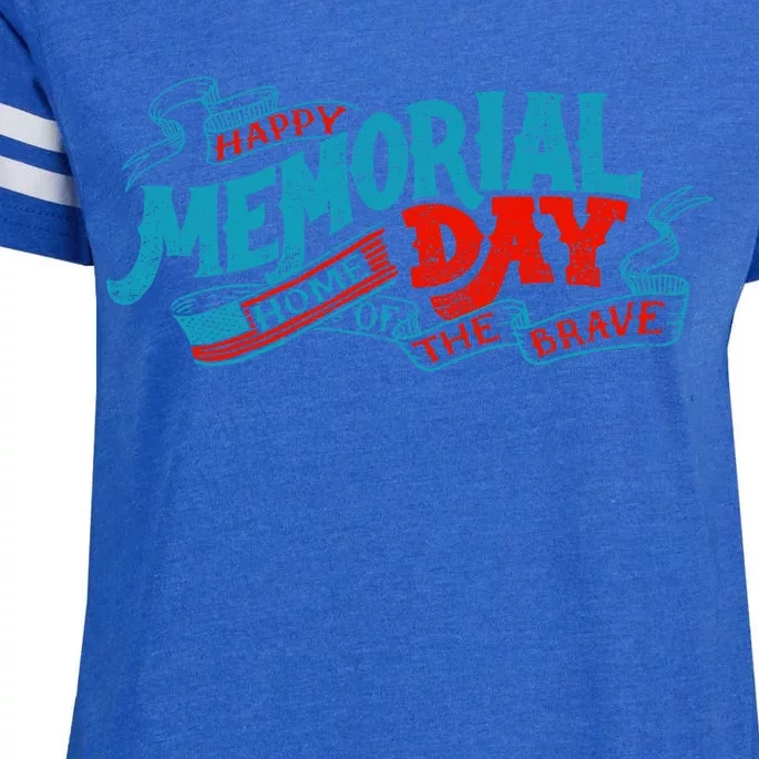 Happy Memorial Day Enza Ladies Jersey Football T-Shirt