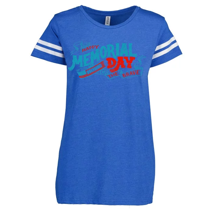 Happy Memorial Day Enza Ladies Jersey Football T-Shirt