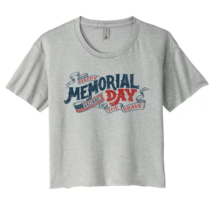 Happy Memorial Day Women's Crop Top Tee