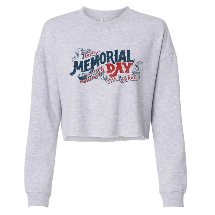 Happy Memorial Day Cropped Pullover Crew