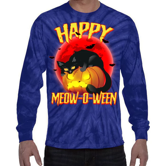 Happy Meow-O-Ween Tie-Dye Long Sleeve Shirt