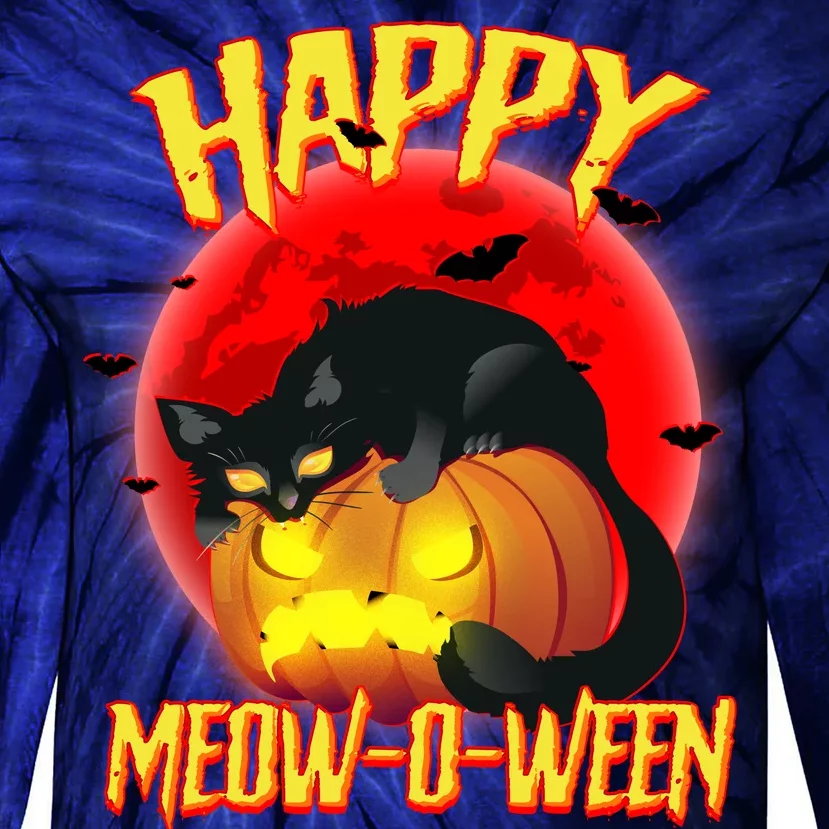 Happy Meow-O-Ween Tie-Dye Long Sleeve Shirt