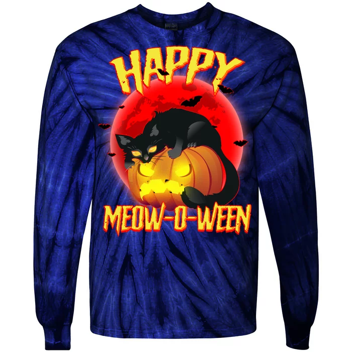 Happy Meow-O-Ween Tie-Dye Long Sleeve Shirt